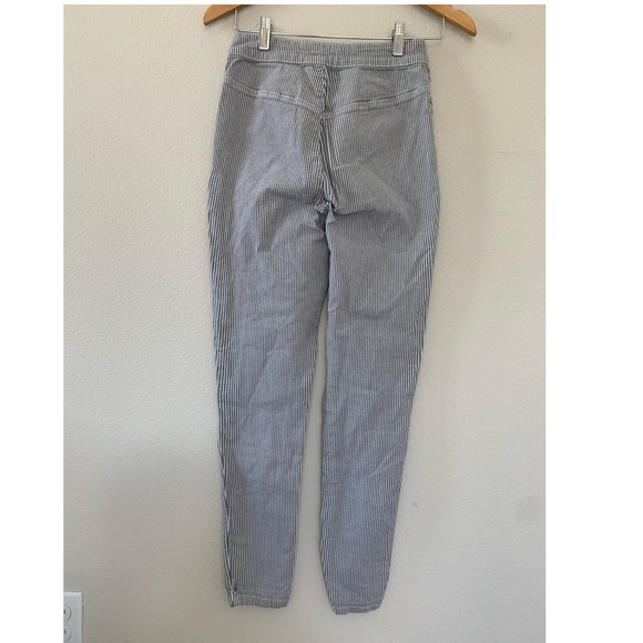FREE PEOPLE Blue White Striped Skinny Slim Leg Pants‎ - Picture 3 of 6